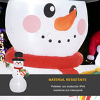 Material resistente: detalle del muñeco de nieve hinchable de poliéster con protección IP44