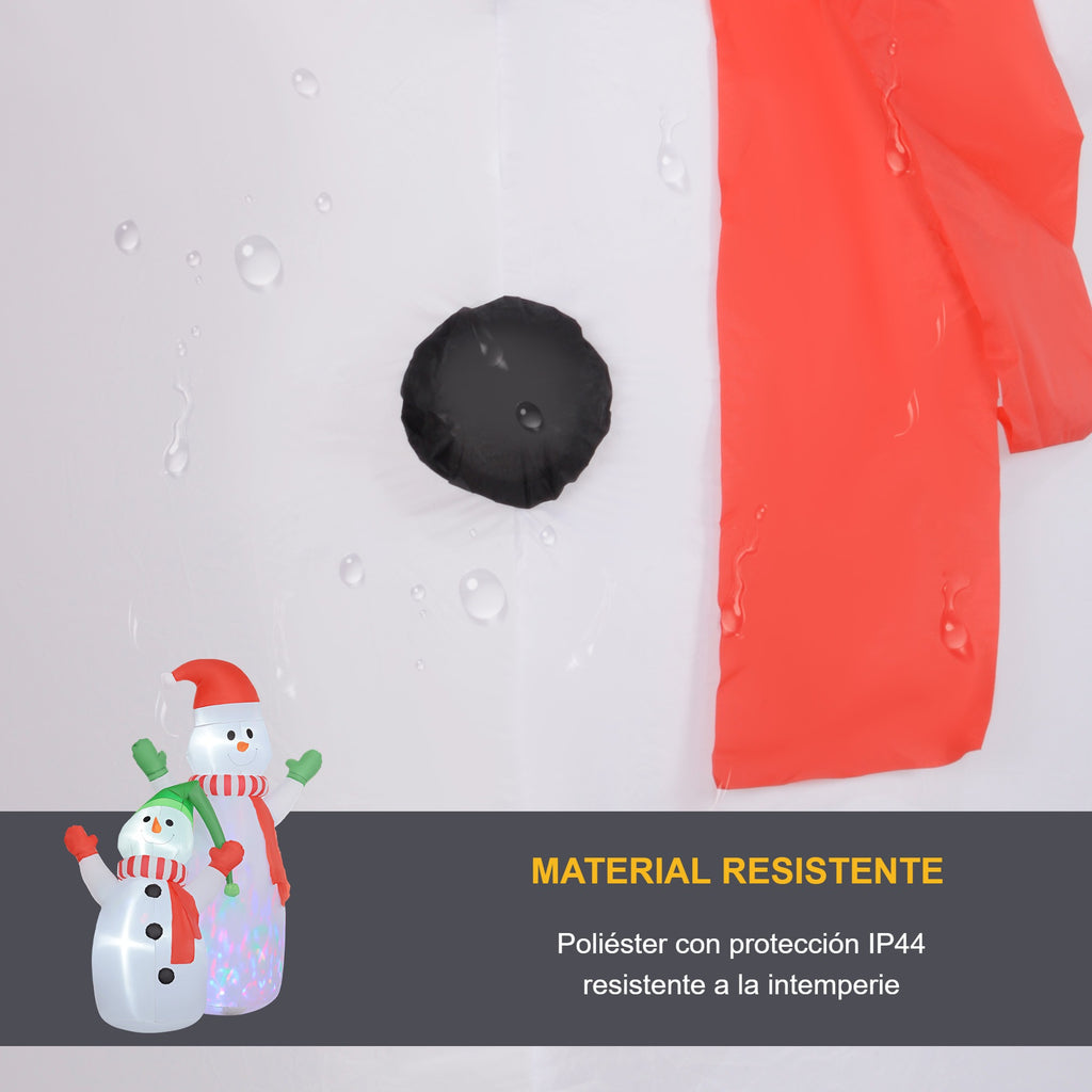 Material resistente: detalle del tejido de poliéster con protección IP44 del muñeco de nieve hinchable