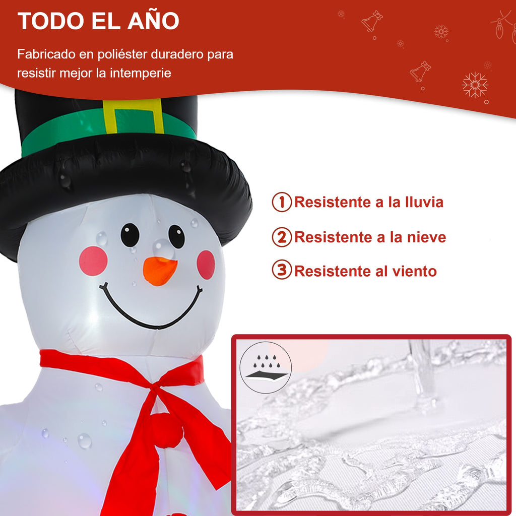 Muñeco de nieve hinchable resistente a la lluvia, a la nieve y al viento, fabricado en poliéster duradero