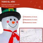 Muñeco de nieve hinchable resistente a la lluvia, a la nieve y al viento, fabricado en poliéster duradero