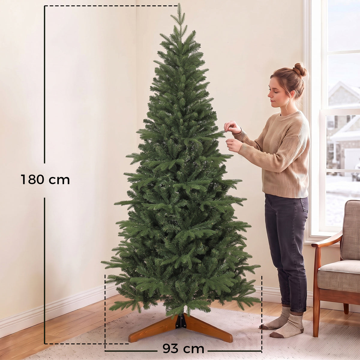 Medidas del árbol: 180 cm de alto y 93 cm de ancho