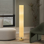 Lámpara de pie de lino beige con 2 luces E27, vista 9