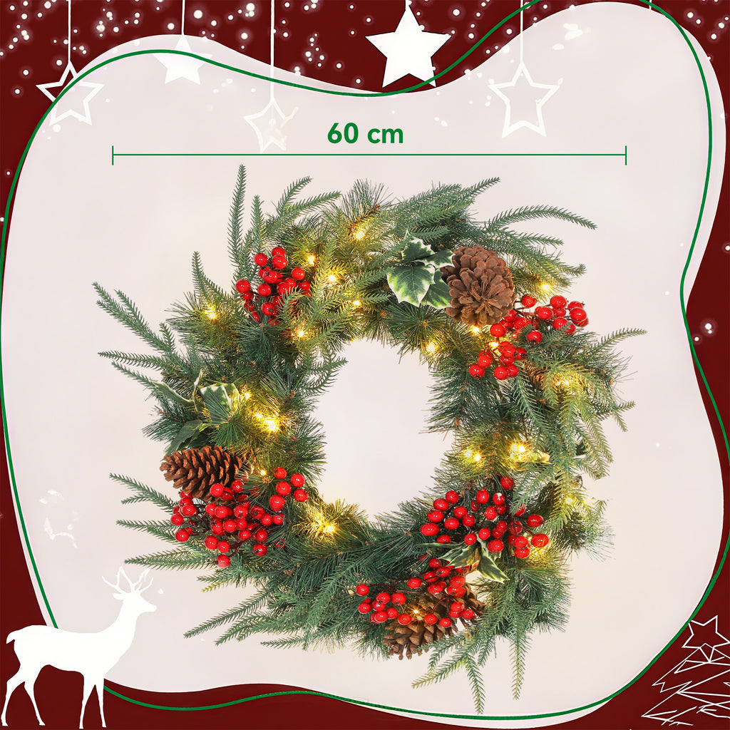Medidas de la corona de Navidad: 60 cm de diámetro