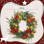 Medidas de la corona de Navidad: 60 cm de diámetro