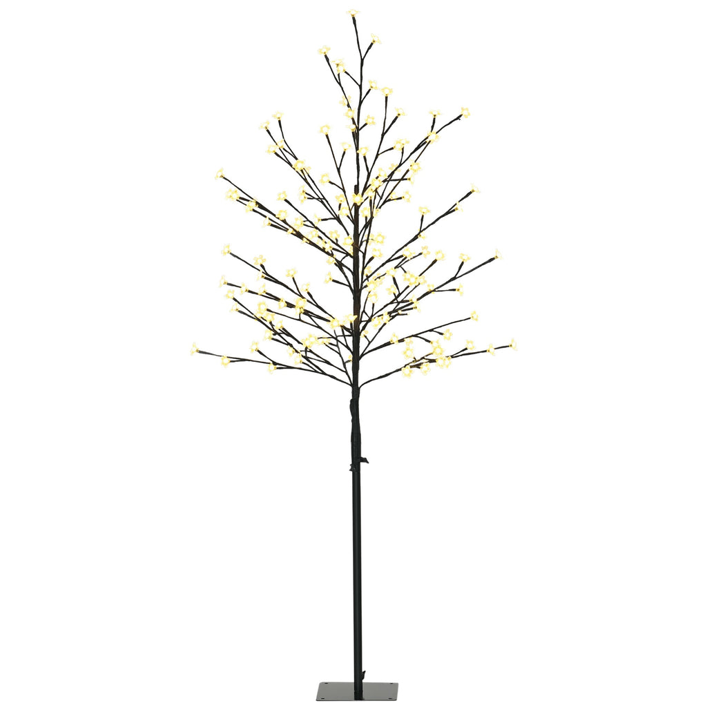 Árbol de flor de cerezo de 150 cm con 150 luces LED sobre fondo blanco