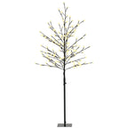 Árbol de flor de cerezo de 150 cm con 150 luces LED sobre fondo blanco