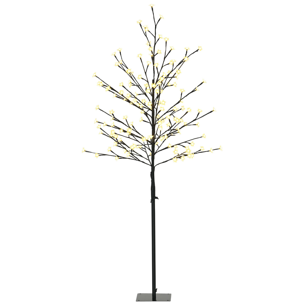 Árbol de flor de cerezo de 150 cm con 150 luces LED sobre fondo blanco