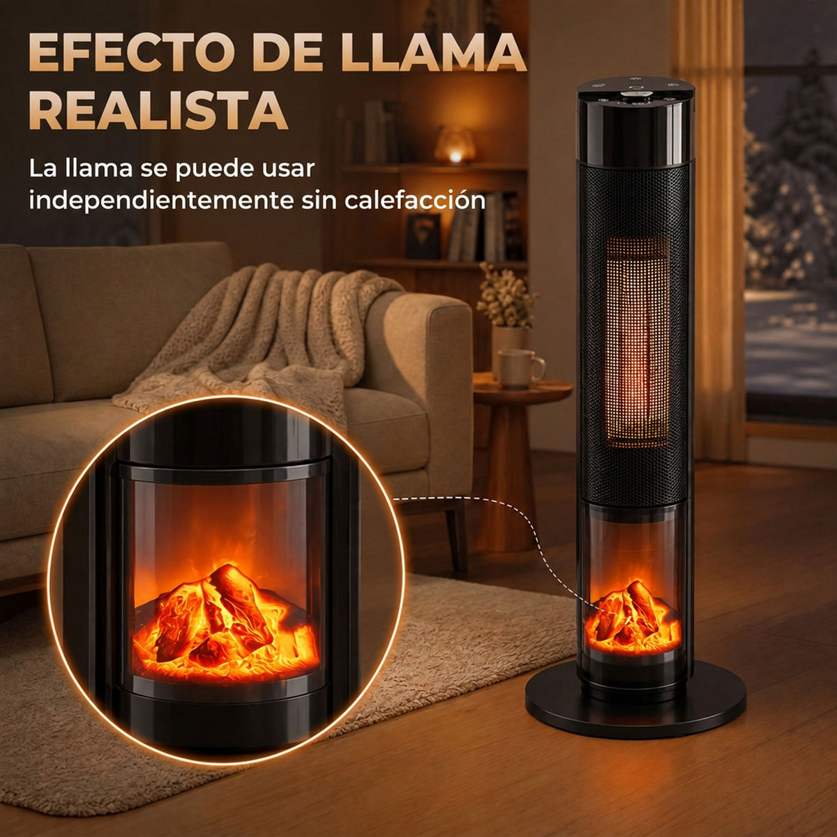 Oscilación de 70° y gran rejilla frontal