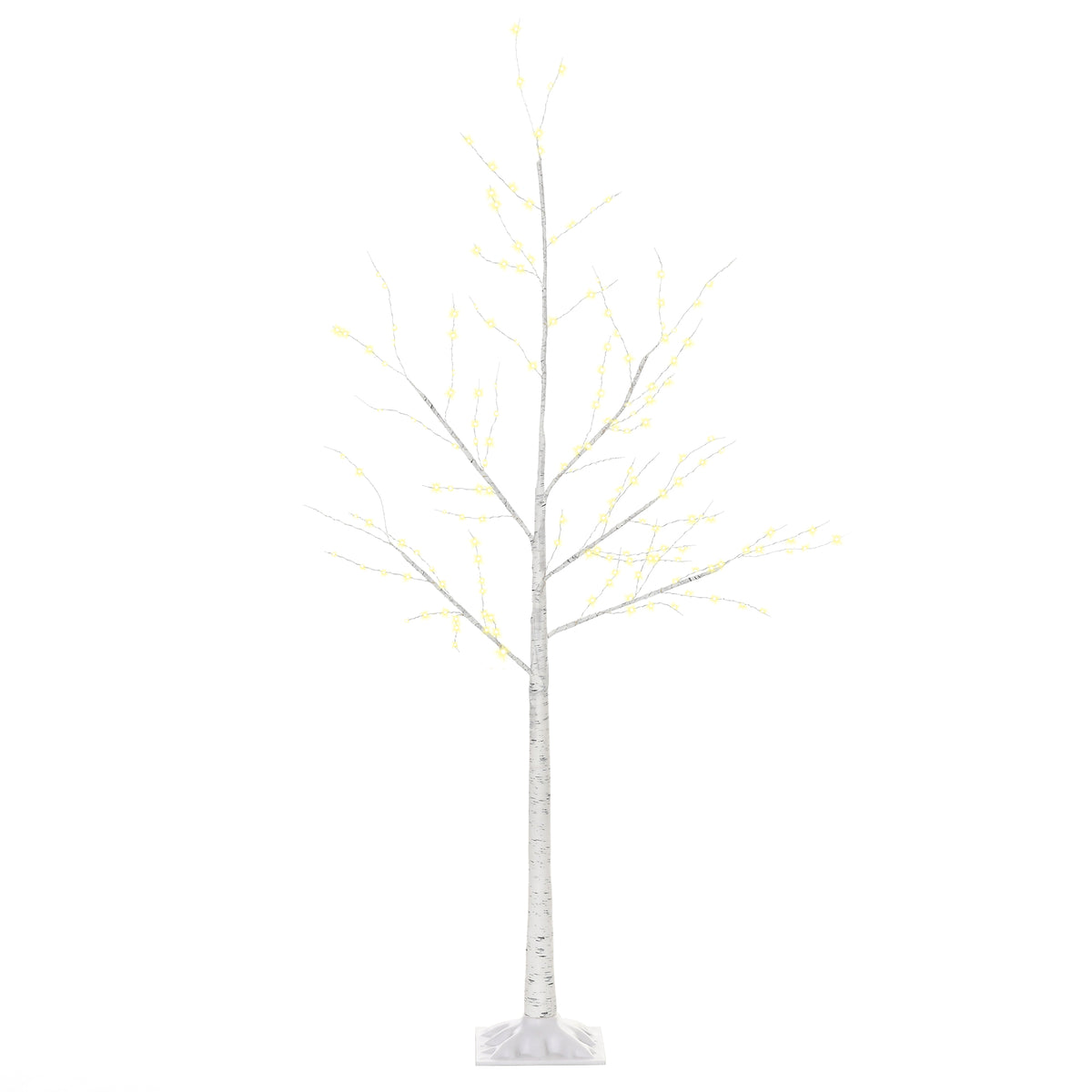 Árbol de abedul luminoso en un salón