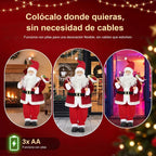 Papá Noel animado a pilas para colocar sin cables en un salón, una cafetería o una tienda