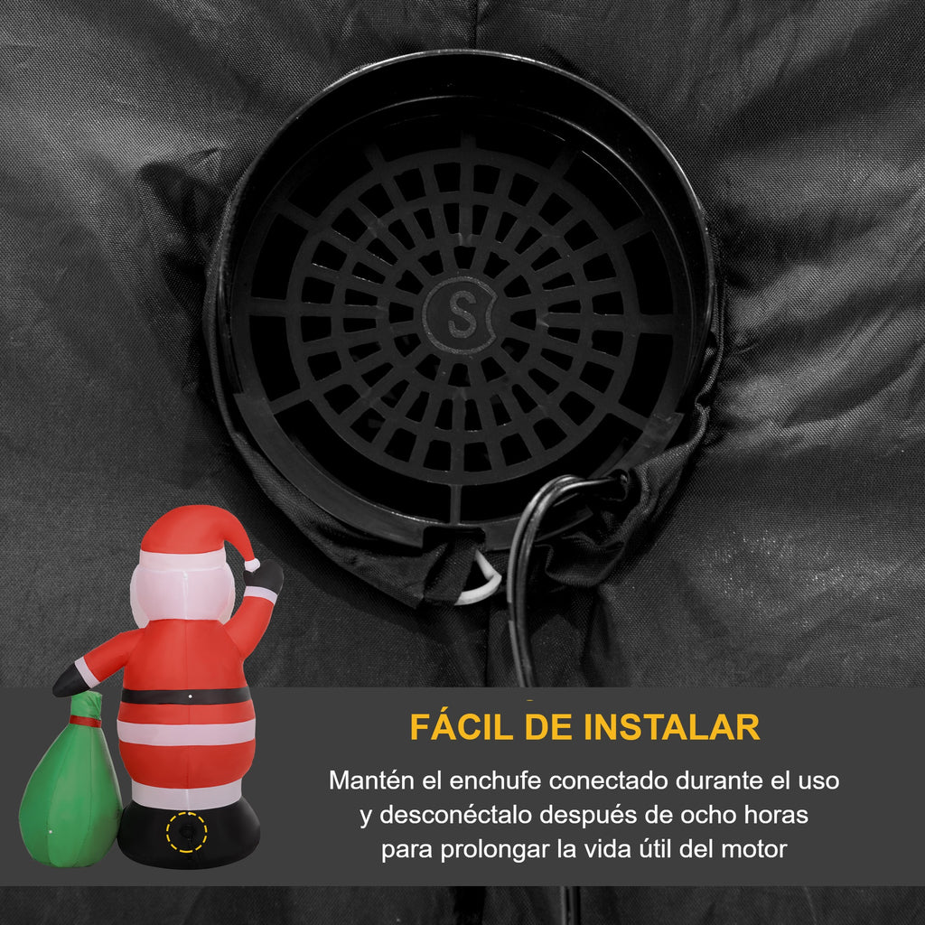 Fácil de instalar: motor del Papá Noel hinchable y consejo para mantenerlo enchufado durante el uso