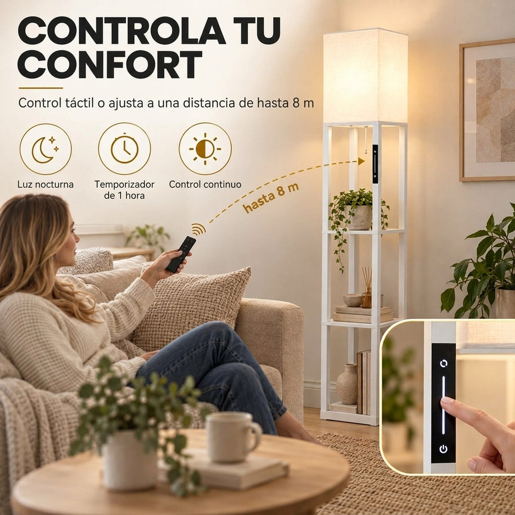 Control táctil y mando a distancia RF de la lámpara de pie