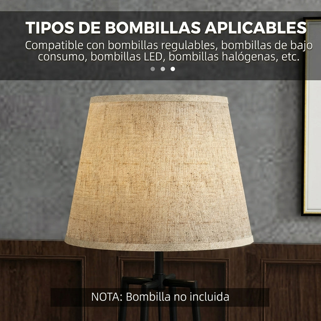 Lámpara de pie con 2 estantes y pantalla de tela, vista 7