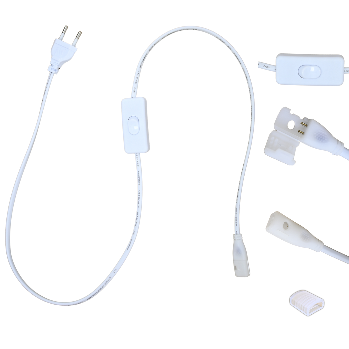 Portada del adaptador de conexión 220V para tira LED COB ALUMAR, modelo con interruptor