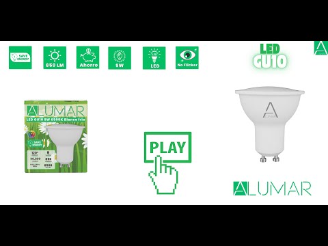 Bombillas LED GU10 9W 6500K Blanco frío · Pack 6 o 12