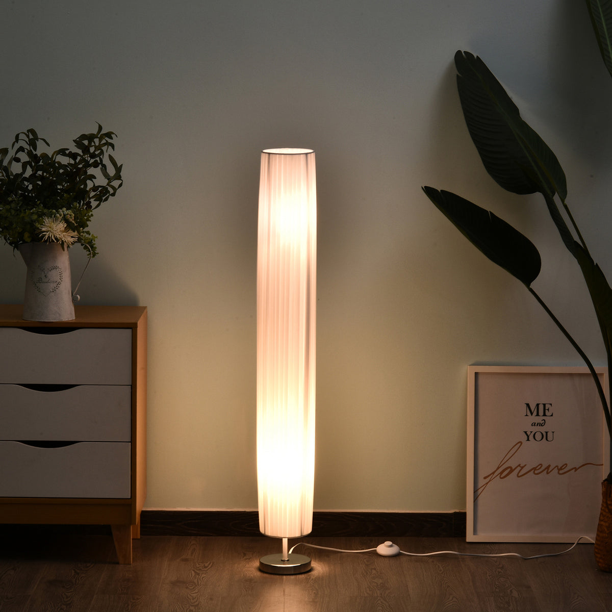 Lámpara de pie blanca de 2 luces E27, vista 2