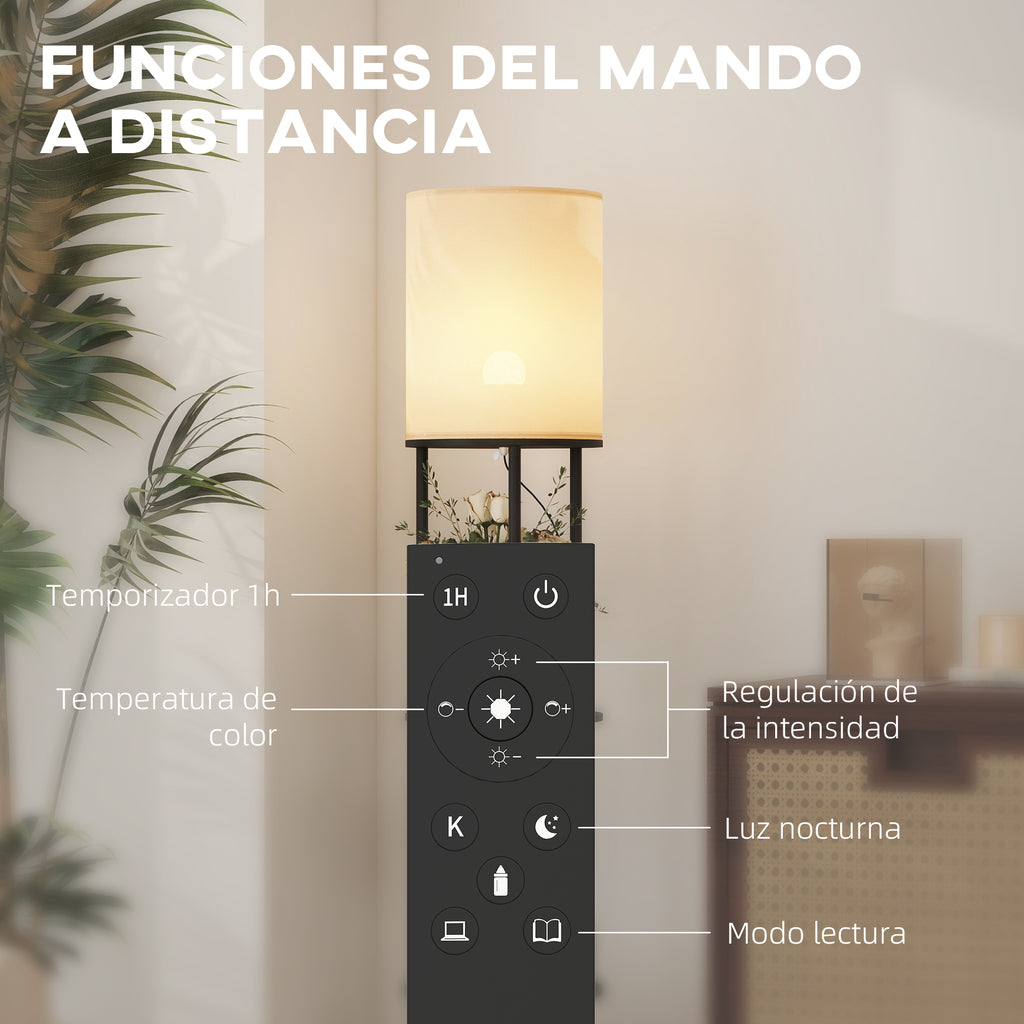 Funciones del mando a distancia de la lámpara de pie