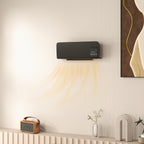 Calefactor de pared negro en una oficina