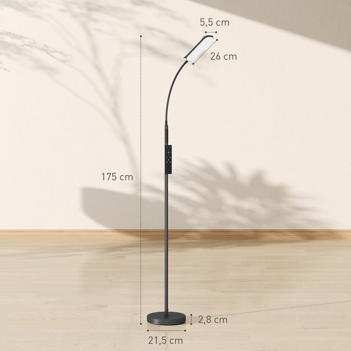 Medidas de la lámpara de pie: Ø 22 cm y 175 cm de alto