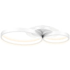 Plafón LED de tres aros blancos, vista lateral