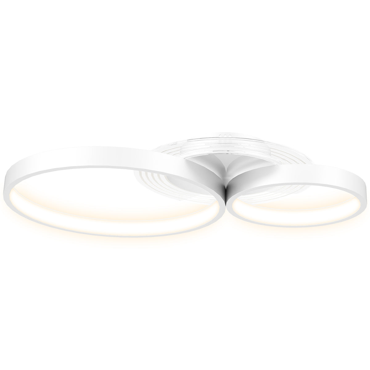 Plafón LED de tres aros blancos, vista lateral