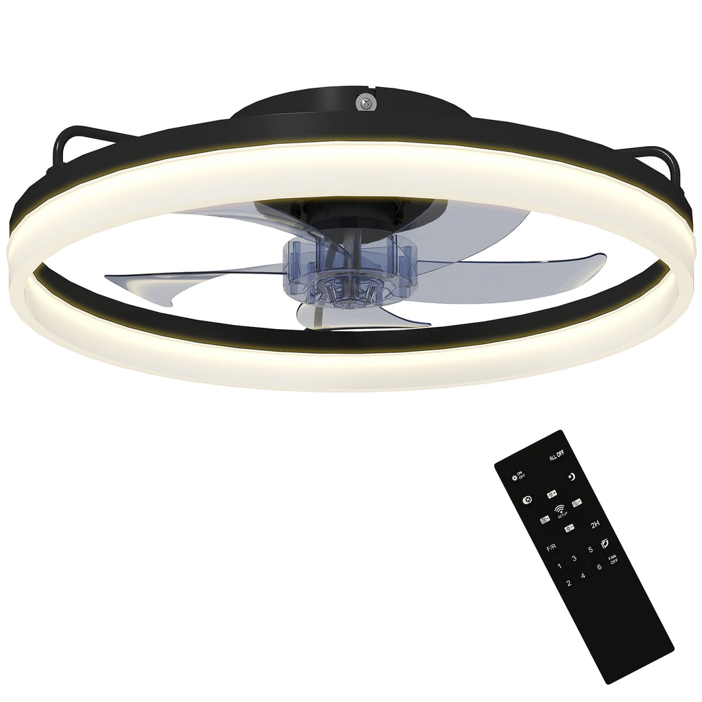 Ventilador de techo negro, vista inferior