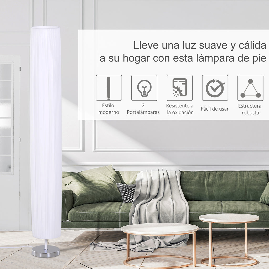 Lámpara de pie blanca de 2 luces E27, vista 6