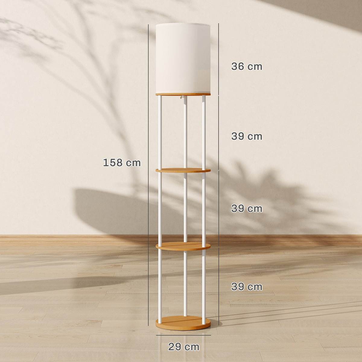 Medidas de la lámpara de pie: Ø 29 cm y 158 cm de alto
