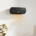 Calefactor de pared negro en un baño