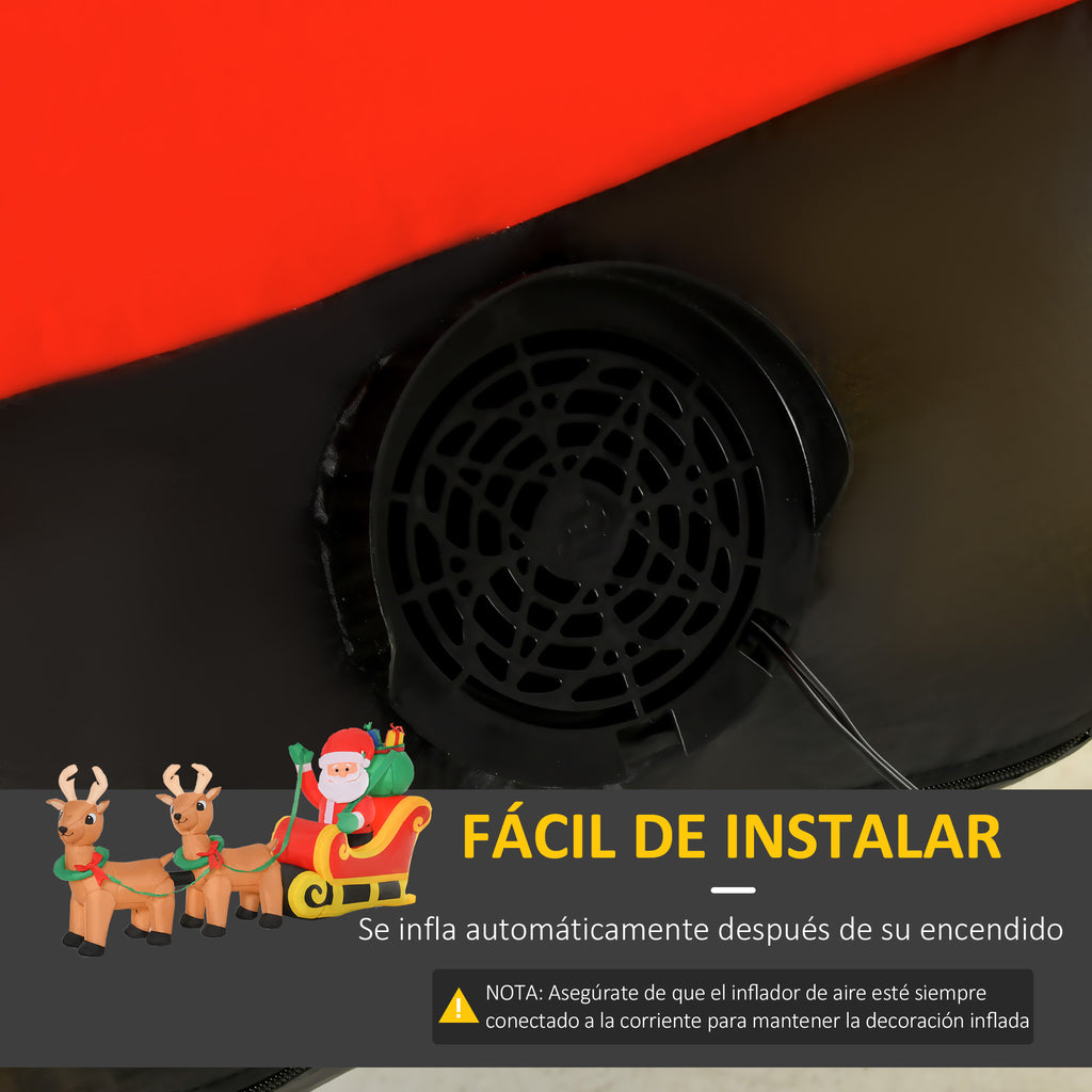 Fácil de instalar: ventilador del Papá Noel hinchable que se infla automáticamente al conectarlo