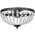 Plafón de techo vintage de cristal negro sobre fondo blanco