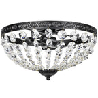 Plafón de techo vintage de cristal negro sobre fondo blanco