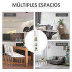 Lámpara de pie en roble con estantería de 3 baldas, vista 6