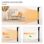 Calefactor de torre en un salón