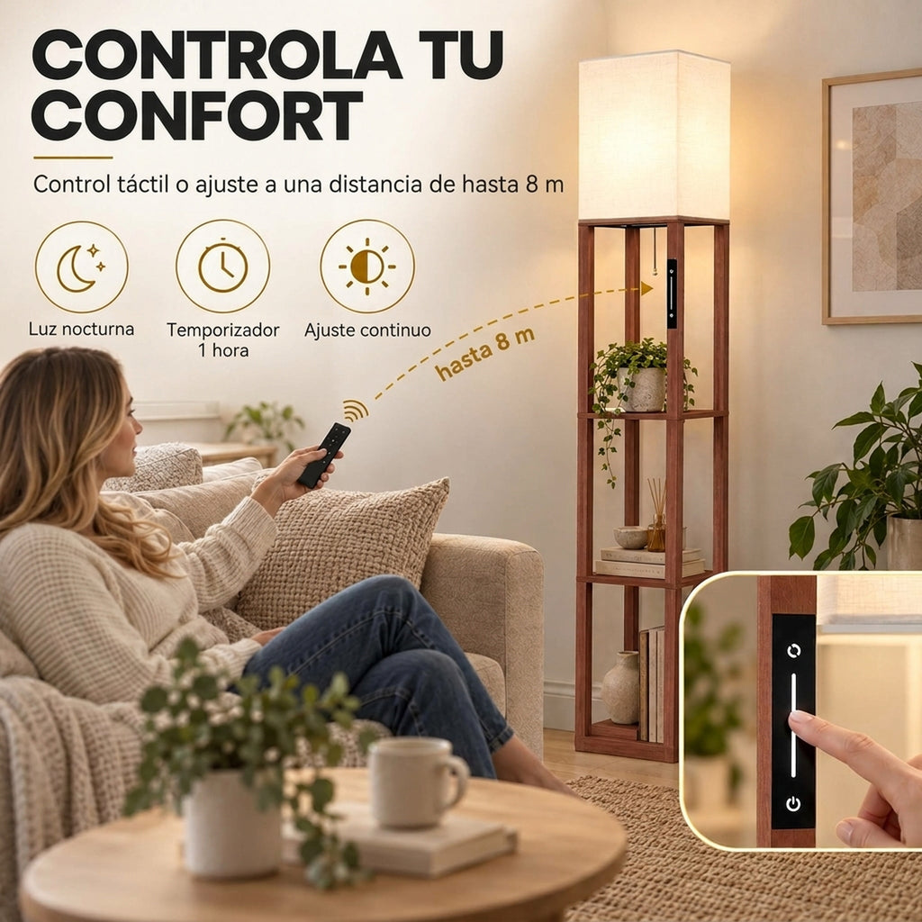 Control táctil y mando a distancia RF de la lámpara de pie