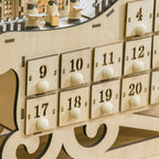 Calendario de Adviento sobre la repisa de la chimenea