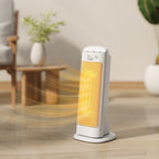Calefactor eléctrico en un dormitorio