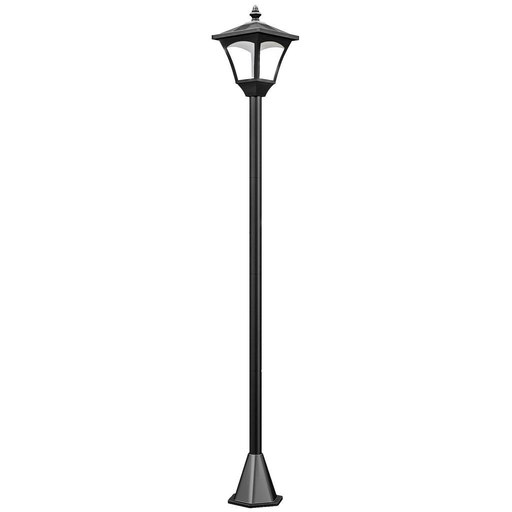 Farol solar junto a una piscina