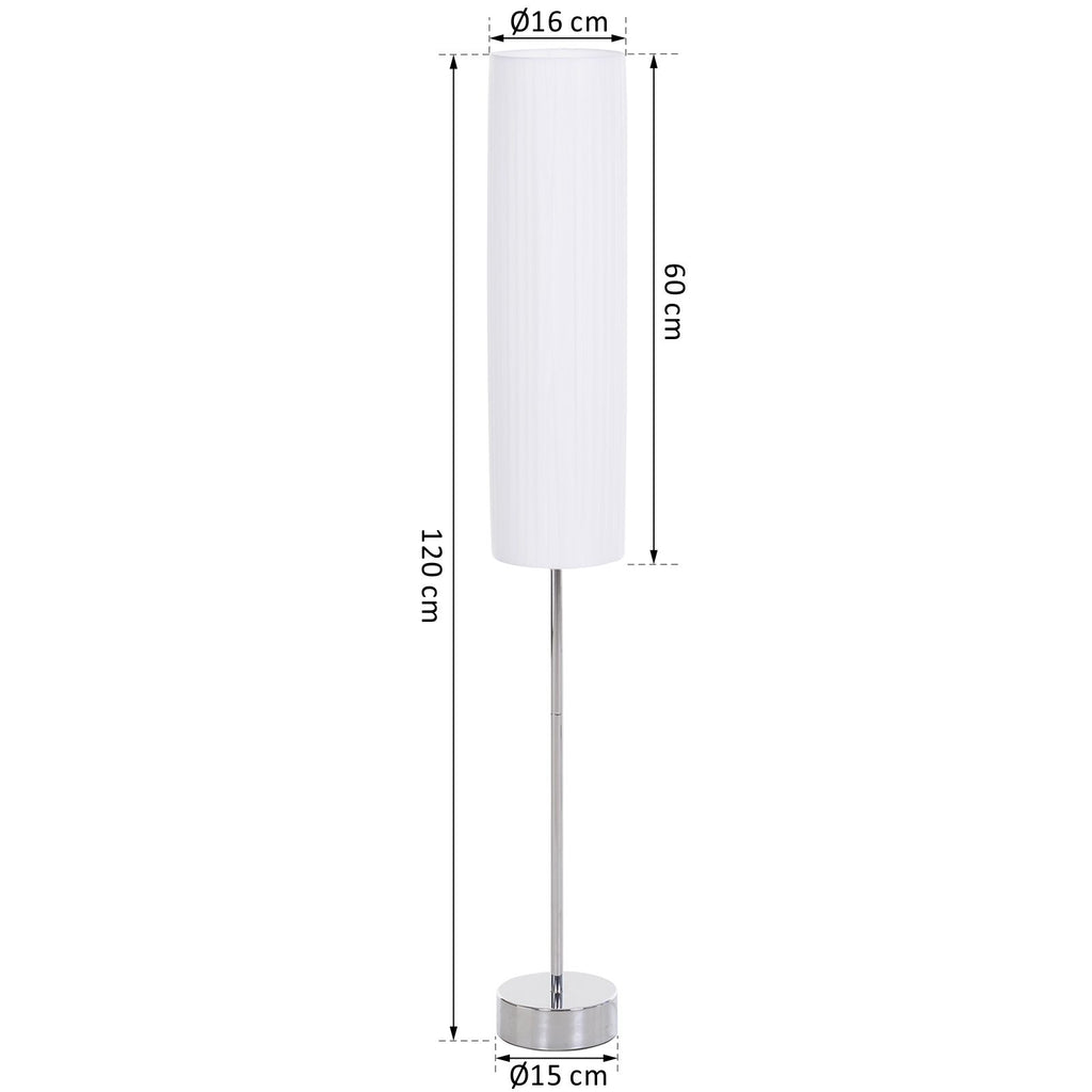 Lámpara de pie blanca con pantalla corta, vista 3