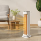Calefactor eléctrico en un dormitorio