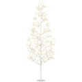 Árbol de Navidad blanco de 180 cm con 384 luces LED sobre fondo blanco