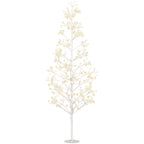 Árbol de Navidad blanco de 180 cm con 384 luces LED sobre fondo blanco