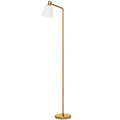 Lámpara de pie LED blanca y dorada con pantalla giratoria y 3 tonos de luz
