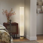Lámpara de pie de lino gris con 2 luces E27, vista 2