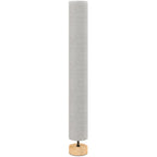 Lámpara de pie de lino gris con 2 luces E27 e interruptor de pedal