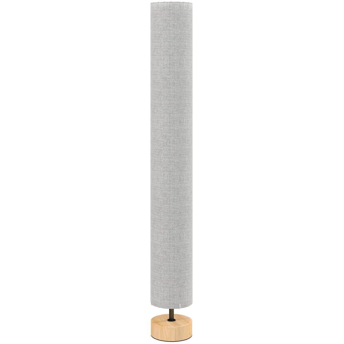 Lámpara de pie de lino gris con 2 luces E27 e interruptor de pedal