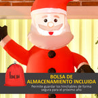 Bolsa de almacenamiento incluida con el Papá Noel hinchable y detalle de su cara sonriente
