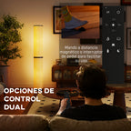 Opciones de control dual: mando a distancia magnético o interruptor de pedal de la lámpara de pie