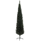 Abeto de Navidad artificial estrecho de 195 cm, vista de frente sobre fondo blanco
